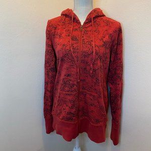 Lounge Red Distressed Hoodie